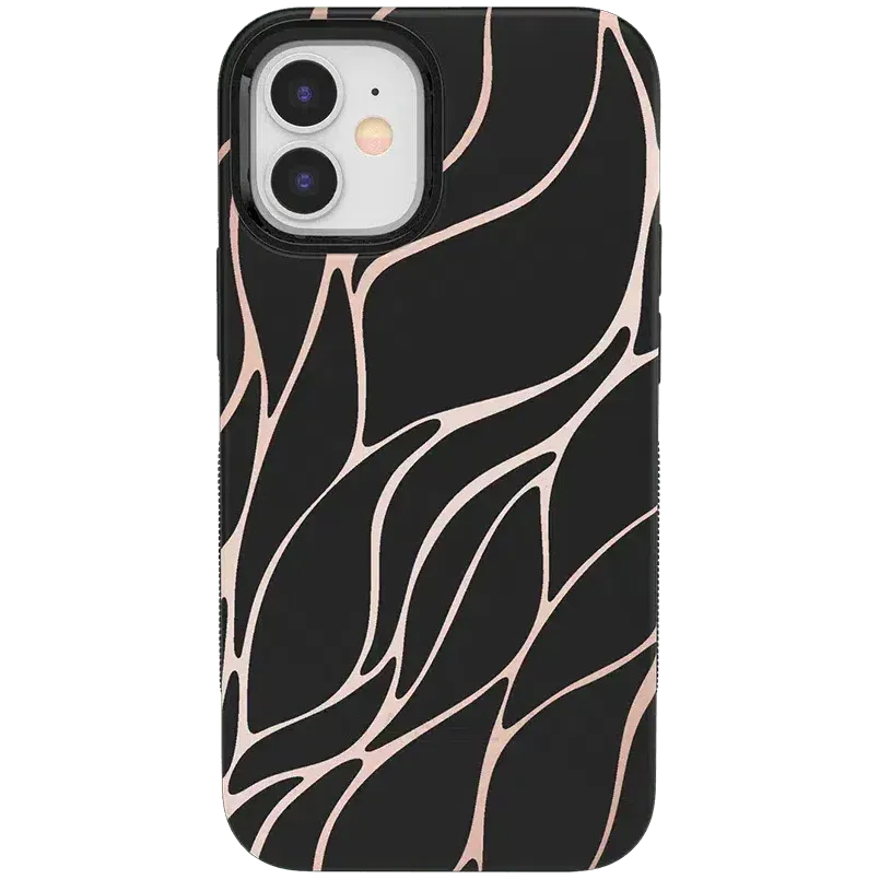 Midnight Ride | Black and Gold Metallic Waves Case