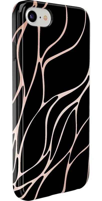 Midnight Ride | Black and Gold Metallic Waves Case