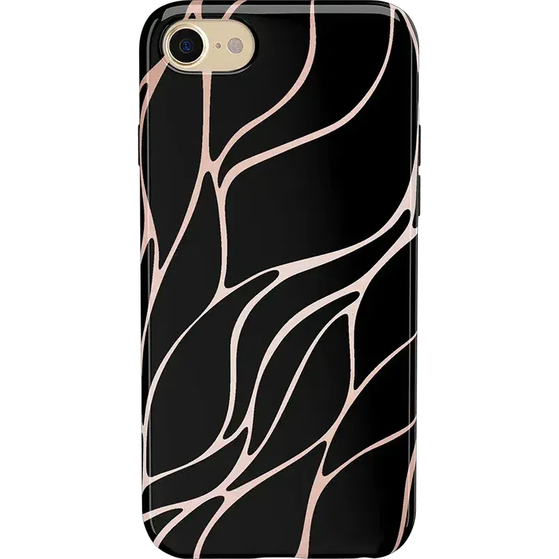 Midnight Ride | Black and Gold Metallic Waves Case