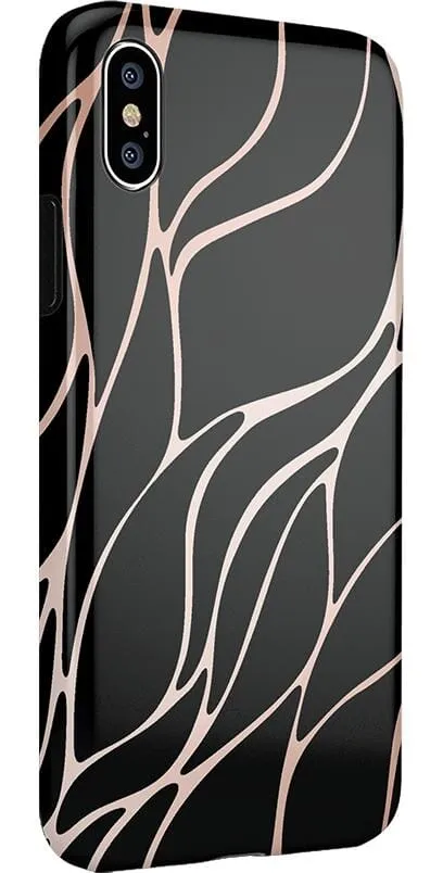 Midnight Ride | Black and Gold Metallic Waves Case