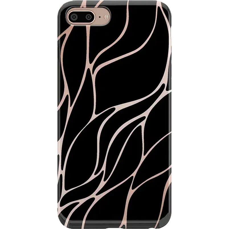 Midnight Ride | Black and Gold Metallic Waves Case