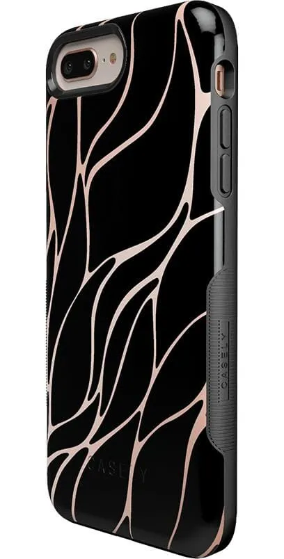 Midnight Ride | Black and Gold Metallic Waves Case