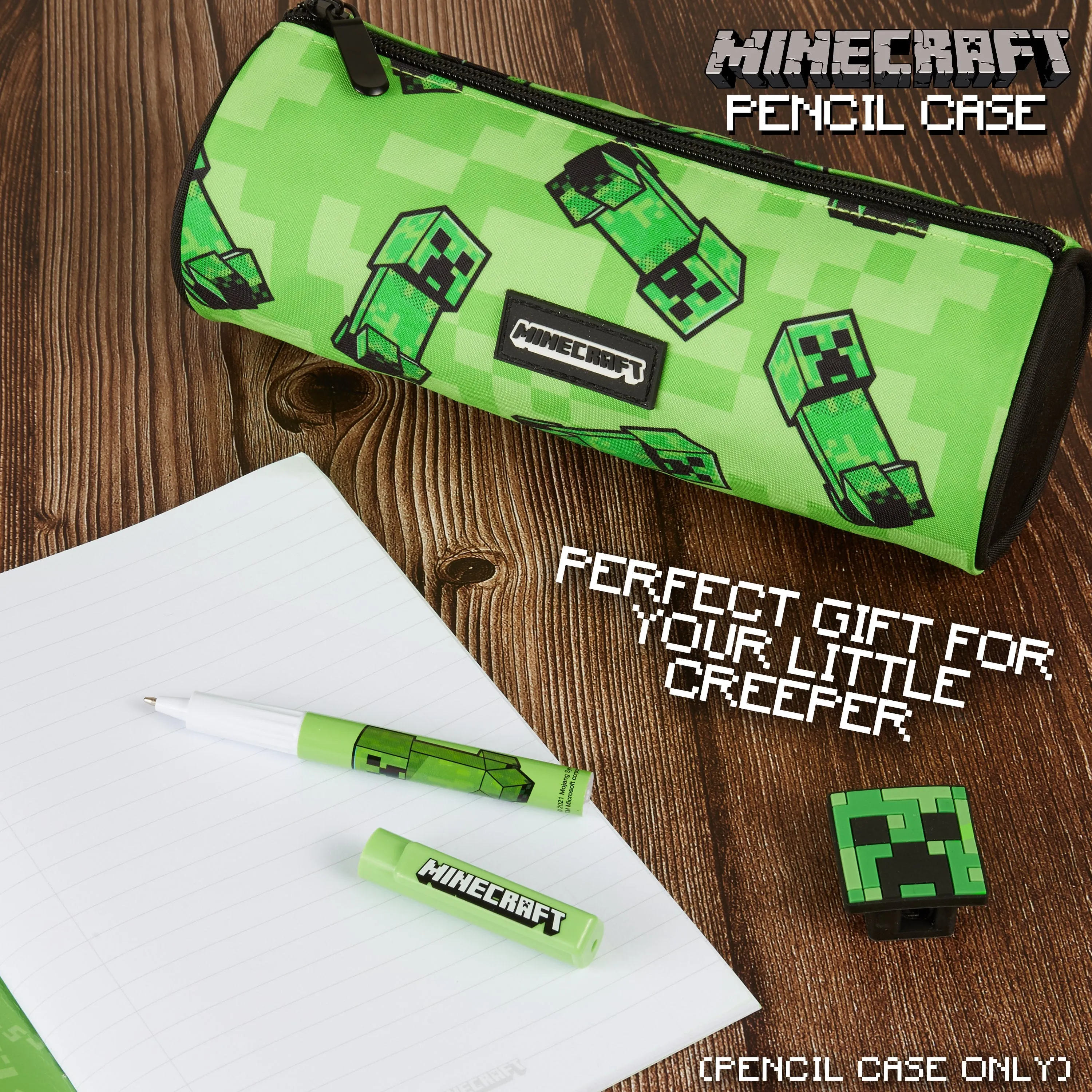 Minecraft Green Pencil Case, Kids Pencil Case, Boys School Supplies, Minecraft Gifts