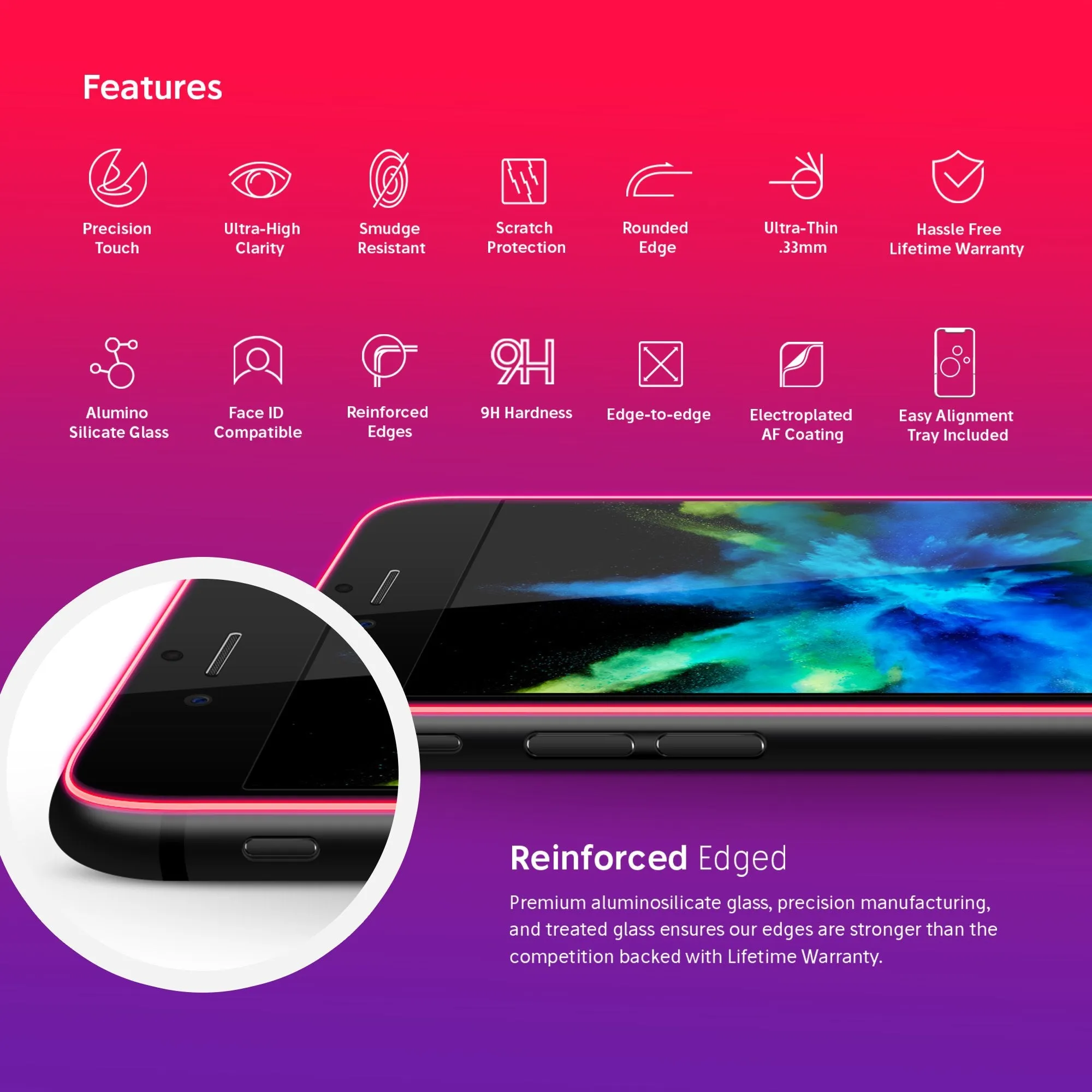 NanoArmour iPhone 7 Tempered Glass Screen Protector