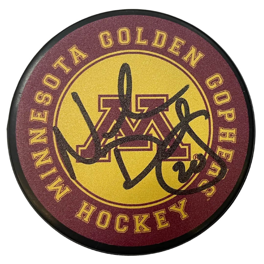 Natalie Darwitz Autographed Minnesota Golden Gophers Logo Puck