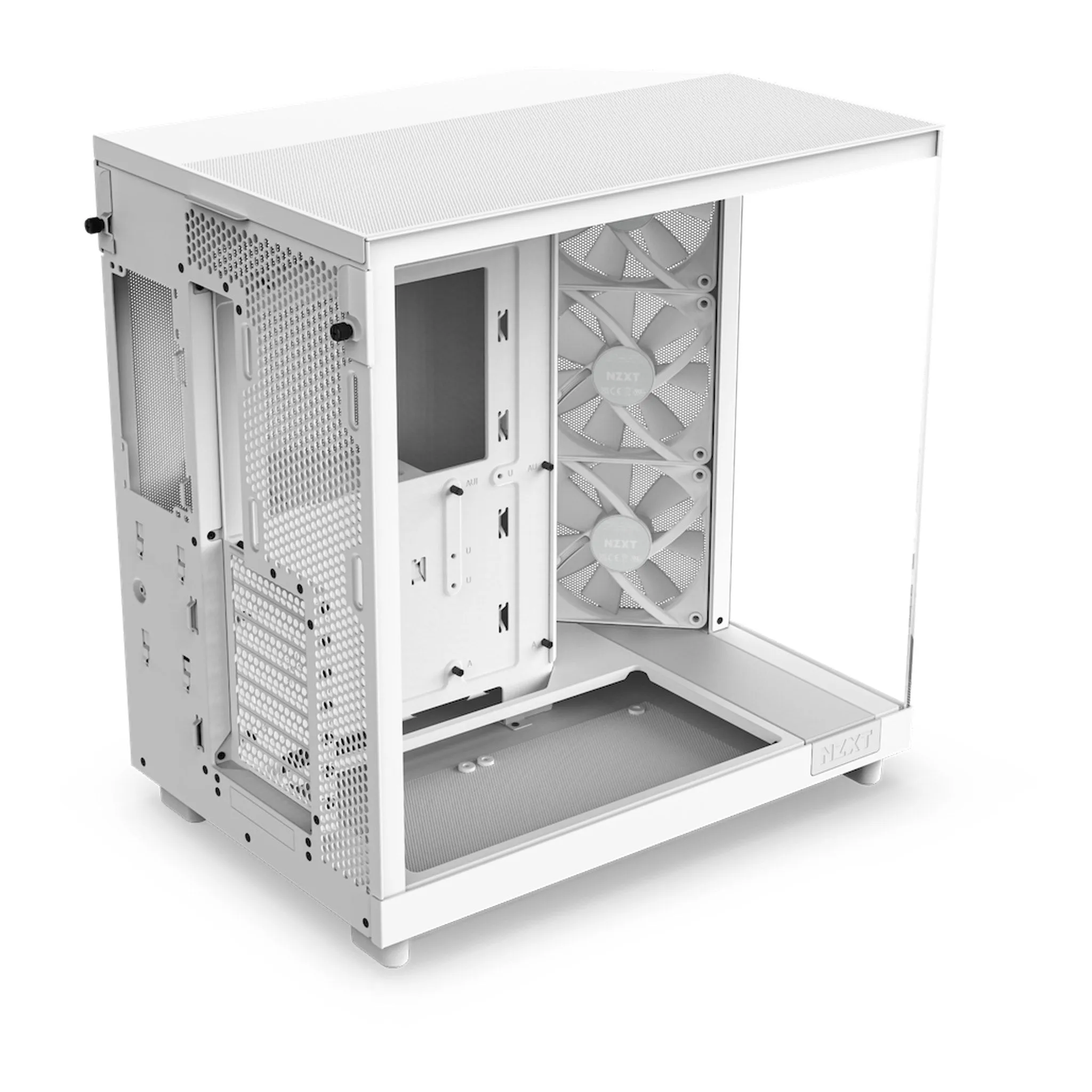 NZXT CC-H61FW-R1 H6 Flow RGB Mid-Tower Dual-Chamber Airflow ATX Case - White