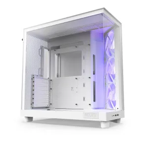 NZXT CC-H61FW-R1 H6 Flow RGB Mid-Tower Dual-Chamber Airflow ATX Case - White