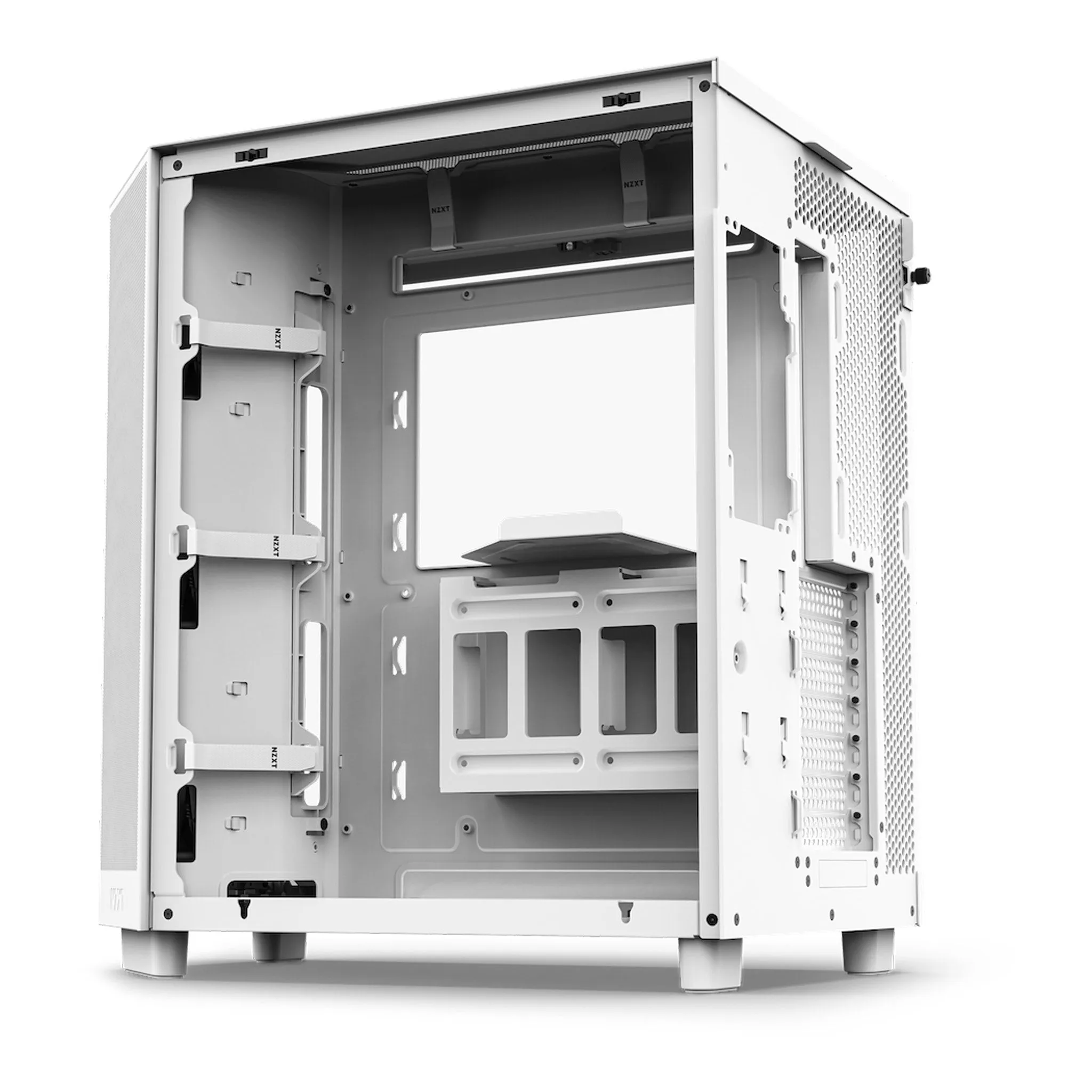 NZXT CC-H61FW-R1 H6 Flow RGB Mid-Tower Dual-Chamber Airflow ATX Case - White