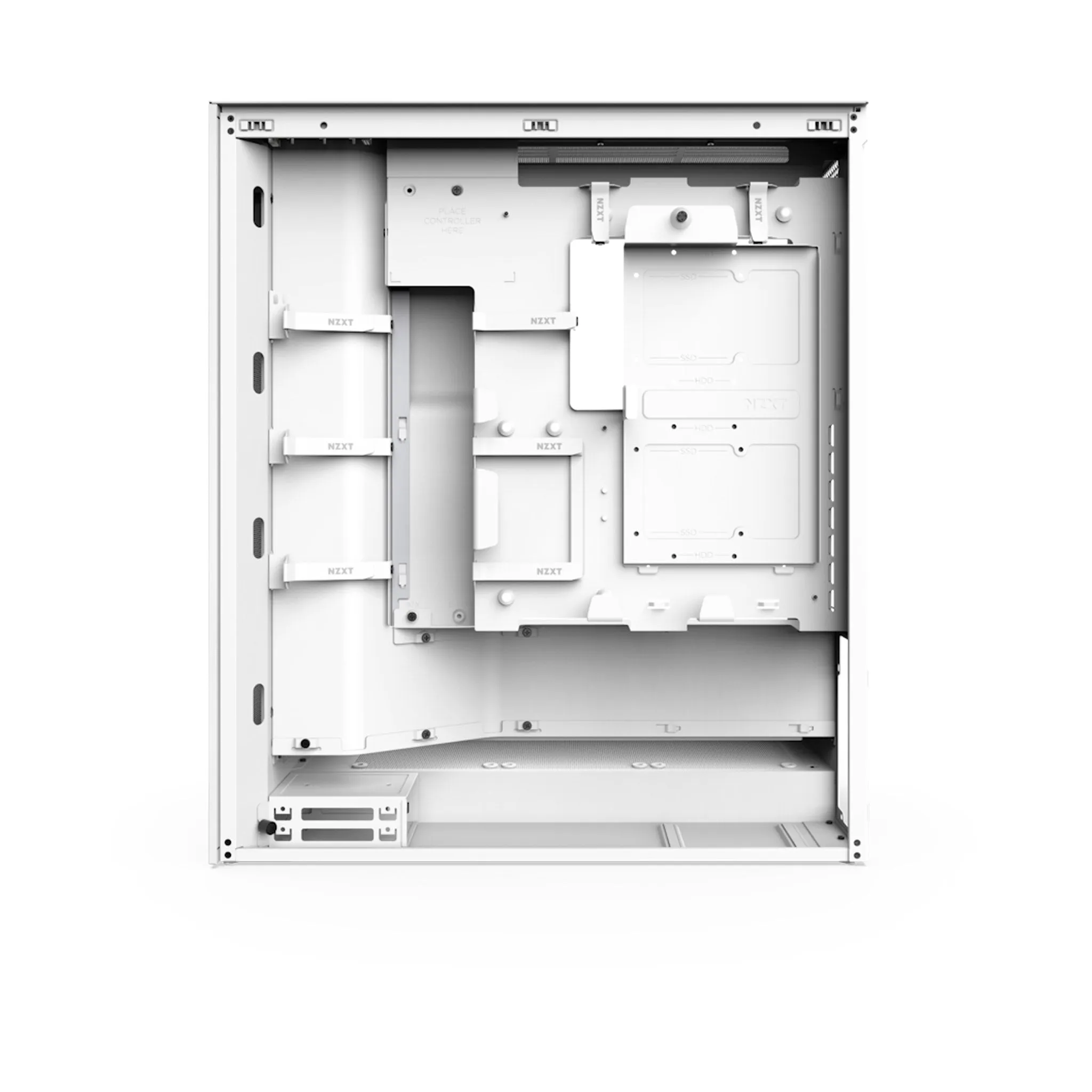 NZXT CM-H72FW-R1 H7 Flow RGB Mid-Tower ATX Airflow Case with RGB Fans - White
