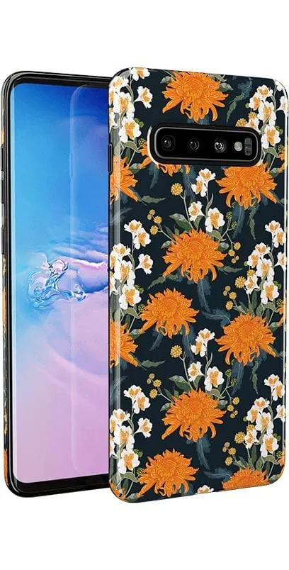 Off Tropic Floral | Exotic Orange Flower Samsung Case