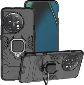 OnePlus 11 Case 2 in 1 Shockproof Defender Kickstand Dual Layer Bumper Hard Back Case Cover Black