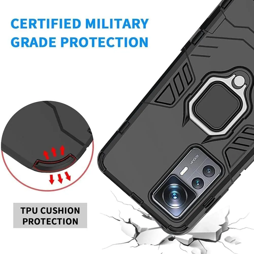 OnePlus 11 Case 2 in 1 Shockproof Defender Kickstand Dual Layer Bumper Hard Back Case Cover Black