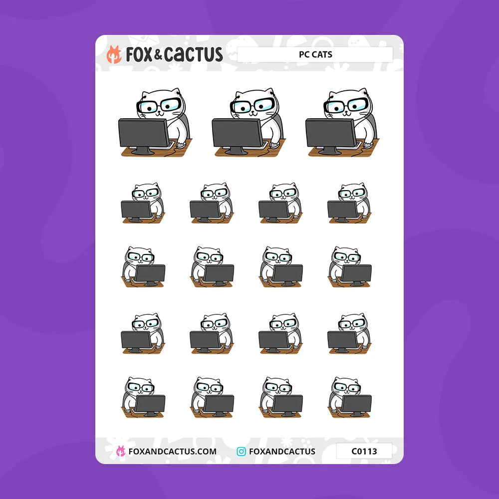 PC Cat Stickers