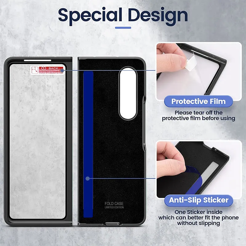 Phone Case For Galaxy Fold 4 Quilted Rhombic Ring Protective Case