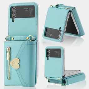 Phone Case For Samsung Card Zipper Protective Cover Purse