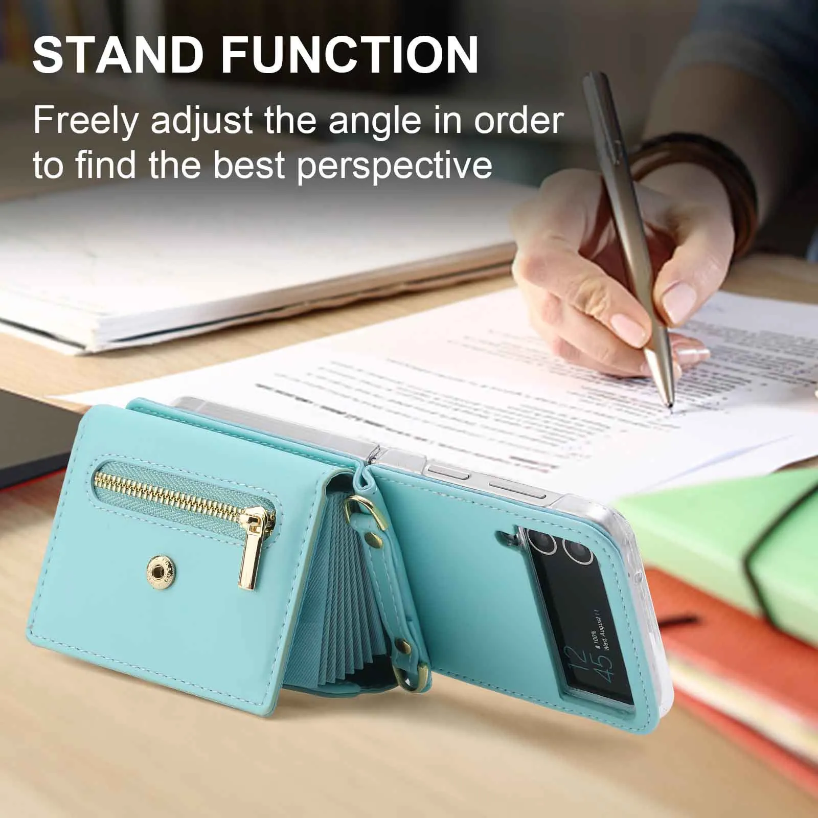 Phone Case For Samsung Card Zipper Protective Cover Purse