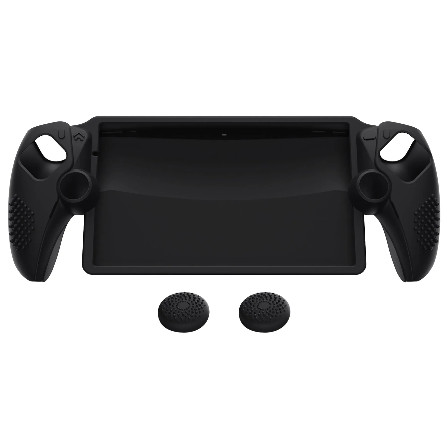 PlayVital 3D Studded Edition Anti-Slip Silicone Protective Case with Thumb Grips for PS Portal Remote Player - Black - CYRPFP001