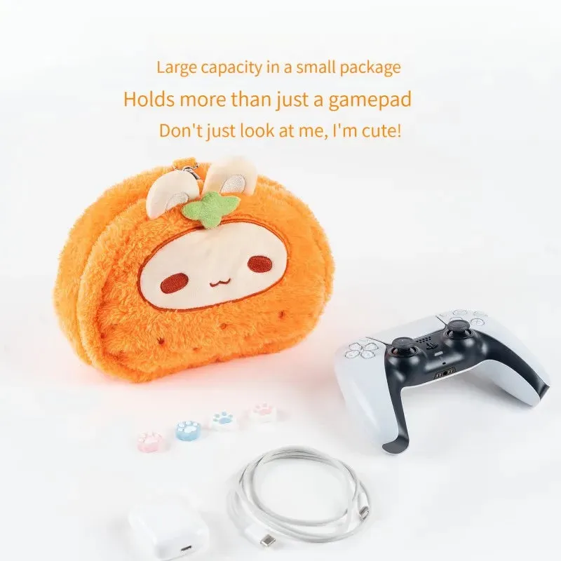 Plush Carrot Bunny Game Controller Case