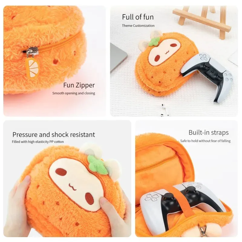 Plush Carrot Bunny Game Controller Case