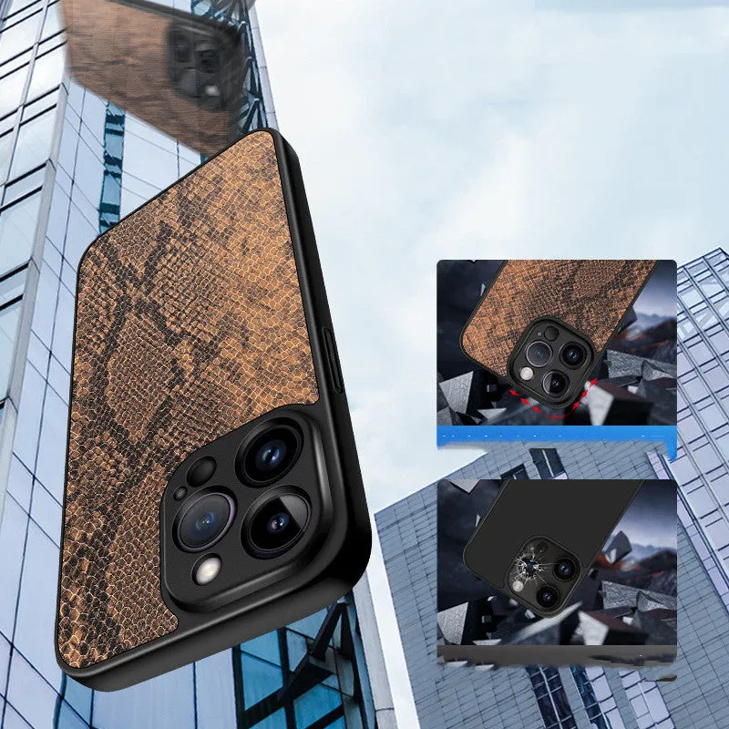 Python-patterned Mobile Phone Case With Fine Holes To Prevent Falling