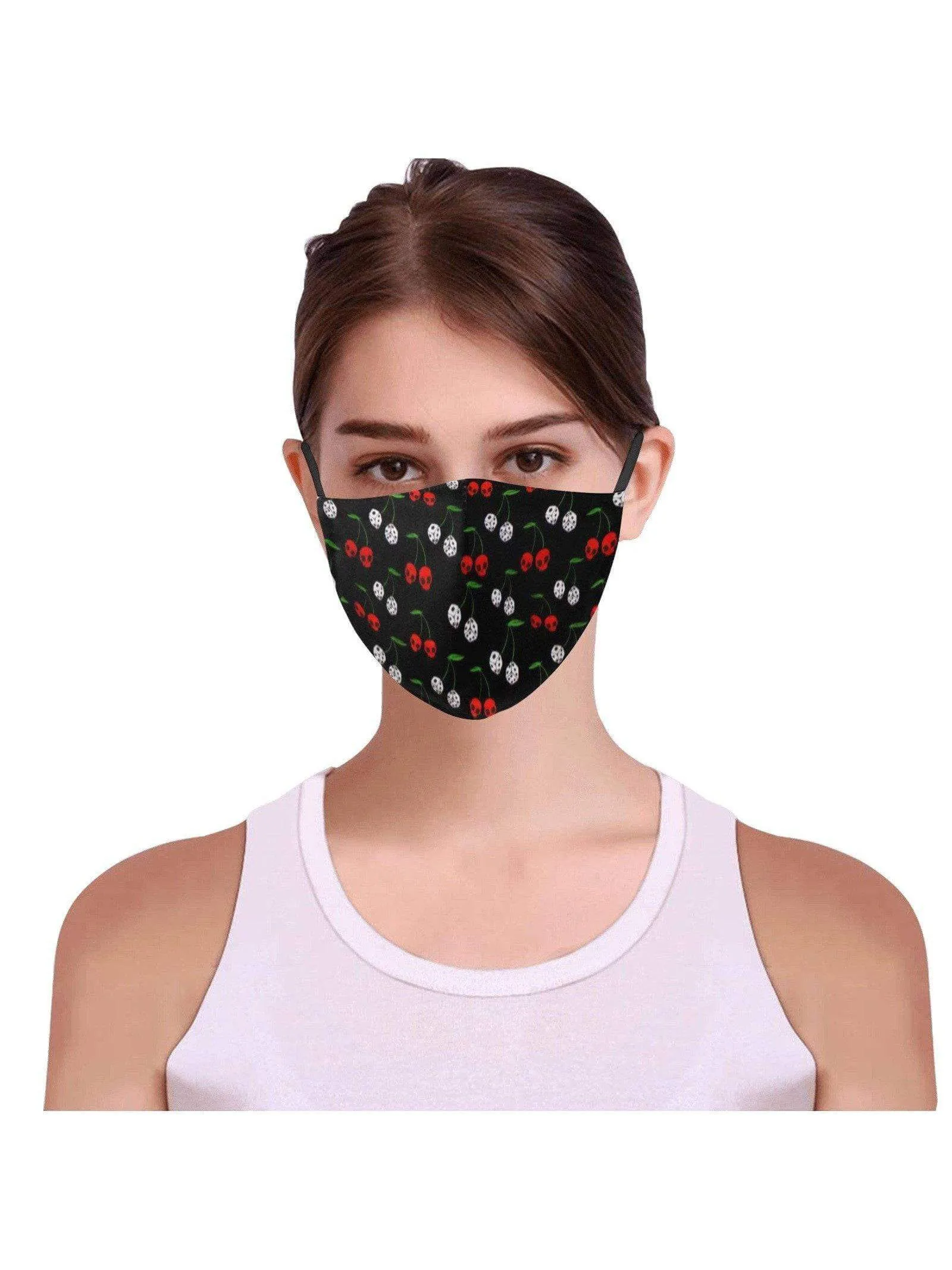REUSABLE FACE MASKS WITH FILTERS - CHERRY SKULLS & DICE