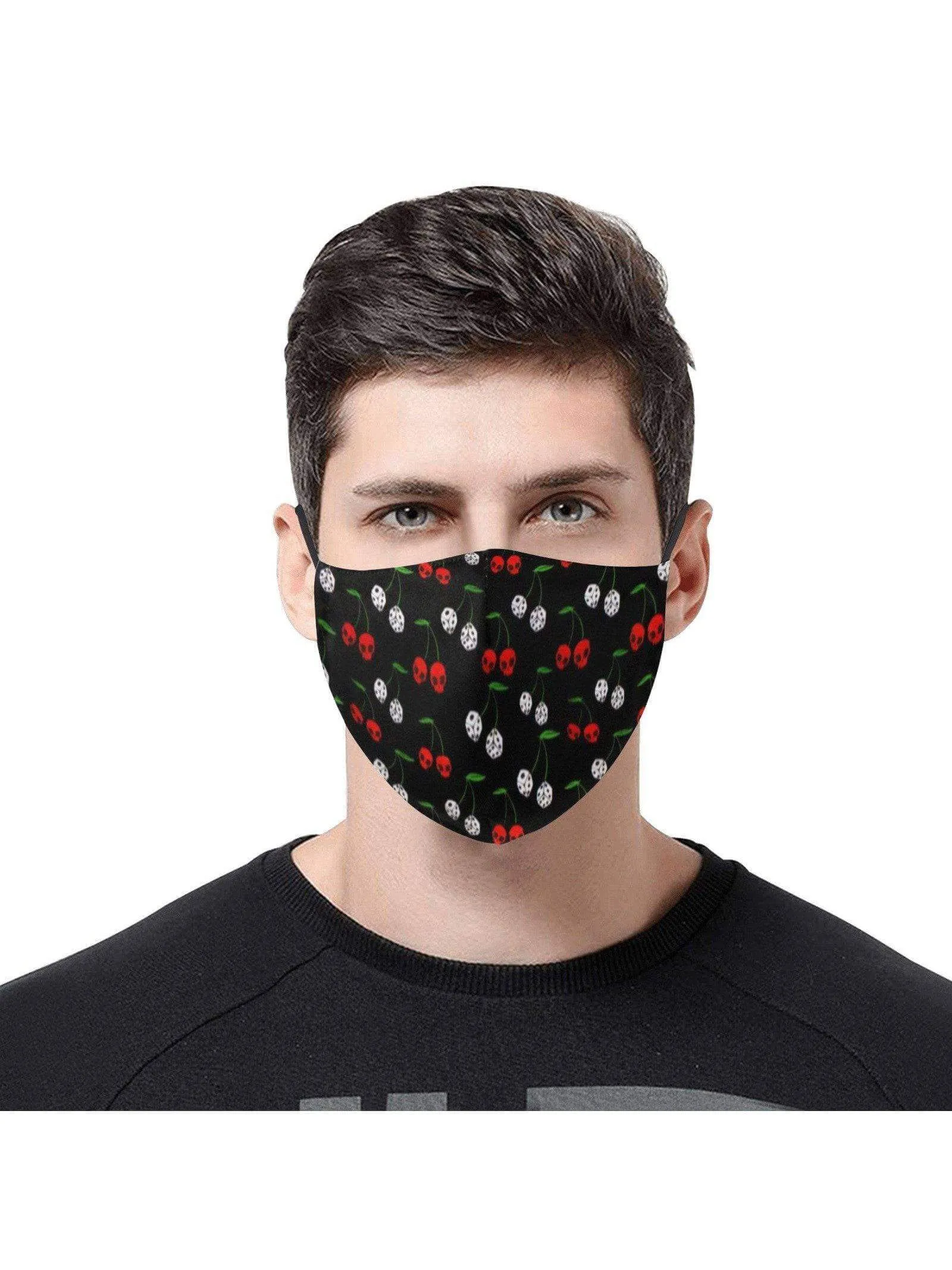 REUSABLE FACE MASKS WITH FILTERS - CHERRY SKULLS & DICE