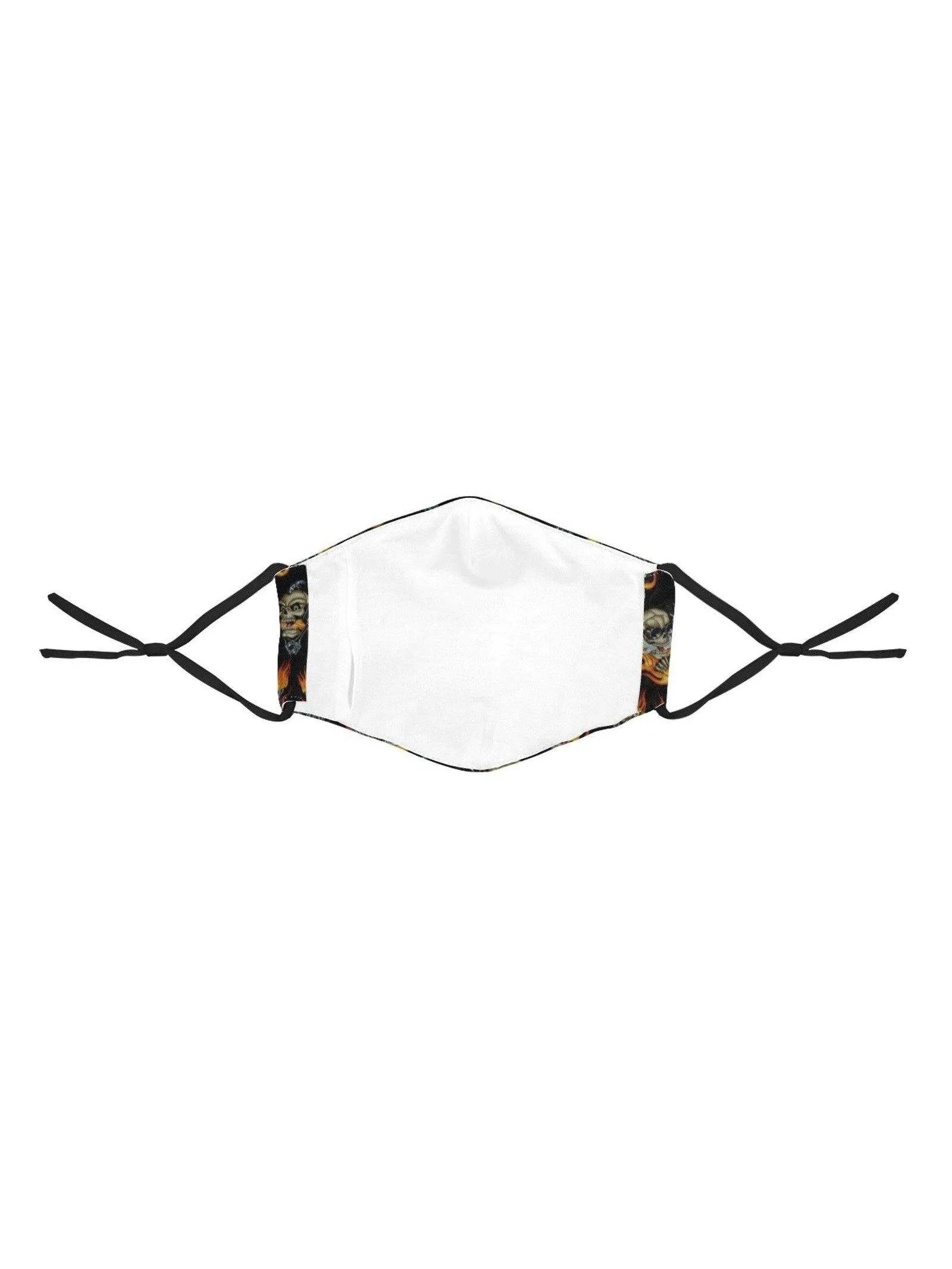 REUSABLE FACE MASKS WITH FILTERS - FLAMING SKULLS & PISTONS