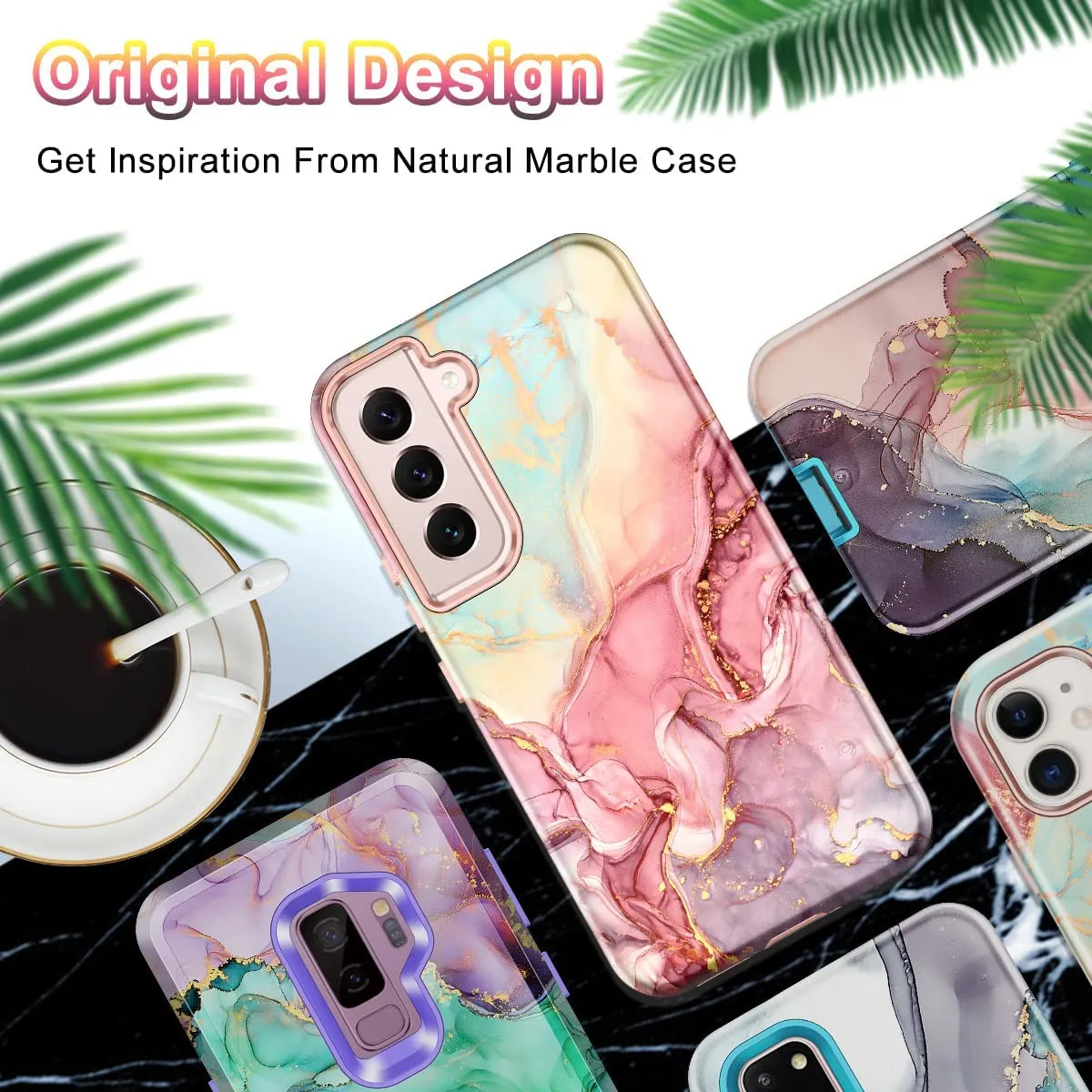 Samsung Galaxy S22 5G Case,Marble Pattern Drop Protective Cover