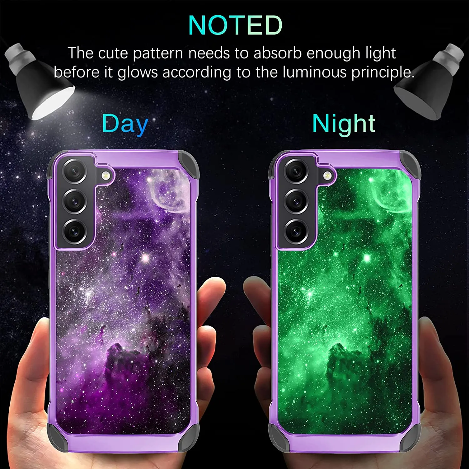 Samsung Galaxy S22 Case, Slim Glow Shockproof Protective Phone Case