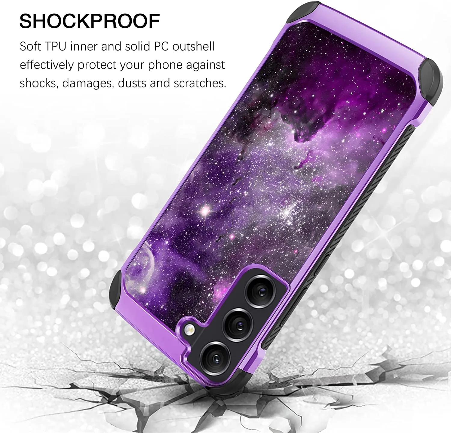 Samsung Galaxy S22 Case, Slim Glow Shockproof Protective Phone Case