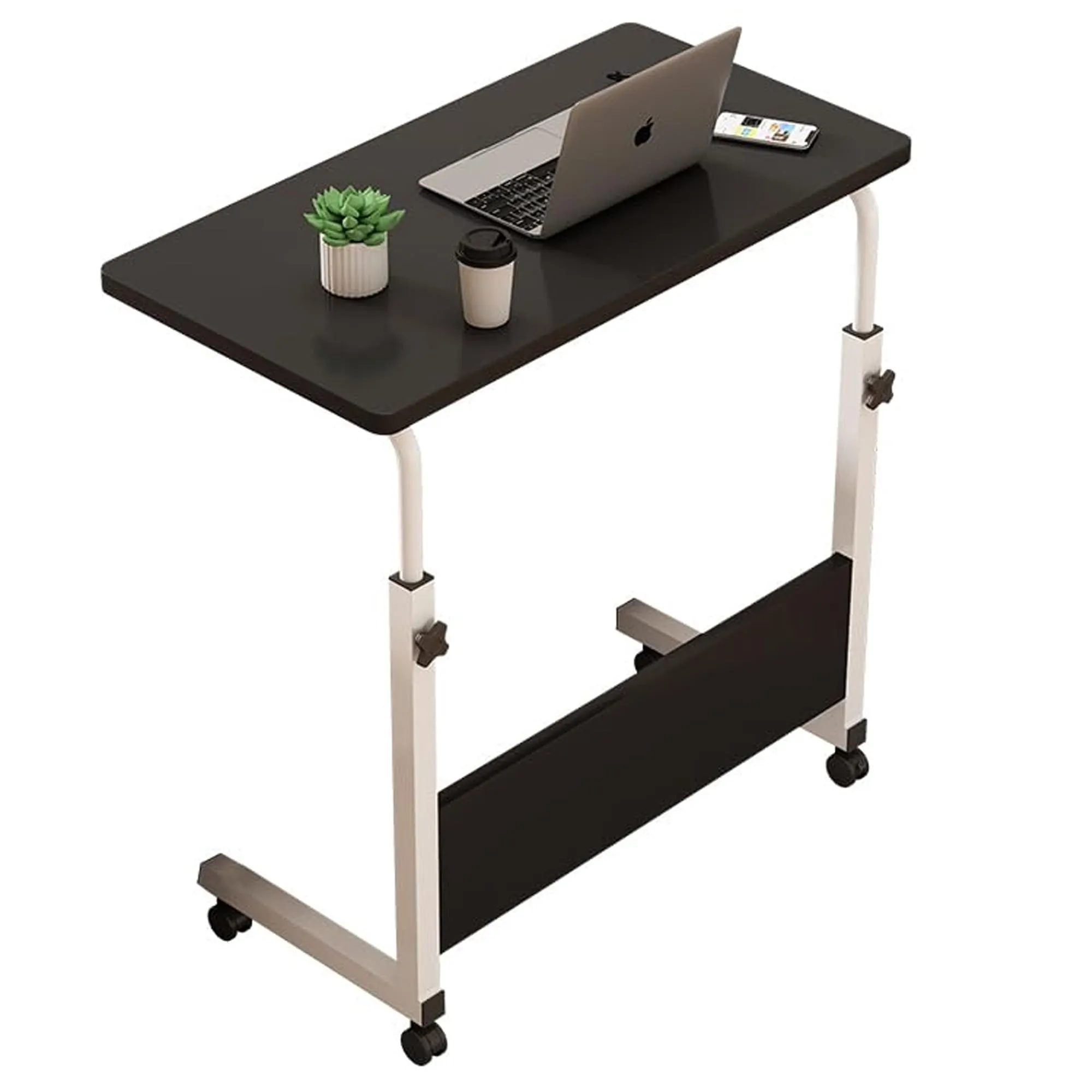 SAVYA HOME Manual Height Adjustable Study Table for Adults, Students, Kids | Portable Table, Computer Table| Office Table for Work from Home, Bed Study Table | 80 * 40 cm, Black,1