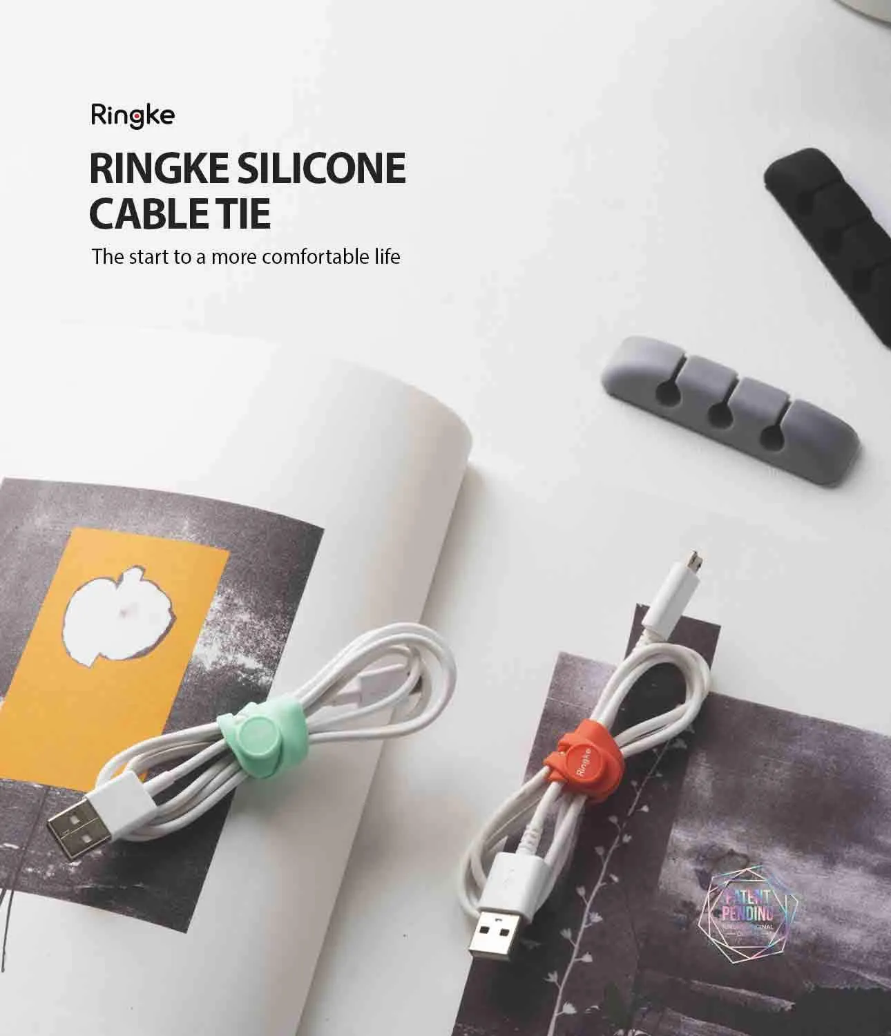 Silicone Cable Tie 15 pack (Assorted Colors)