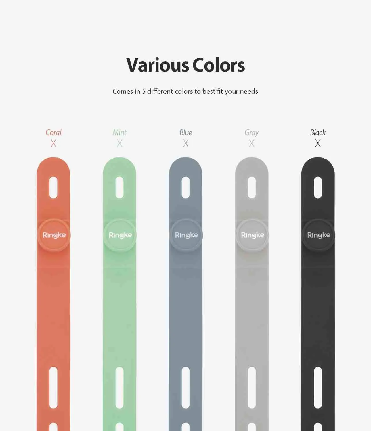 Silicone Cable Tie 15 pack (Assorted Colors)