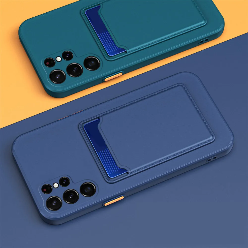 Soft Cover With Card Slots For Samsung Galaxy