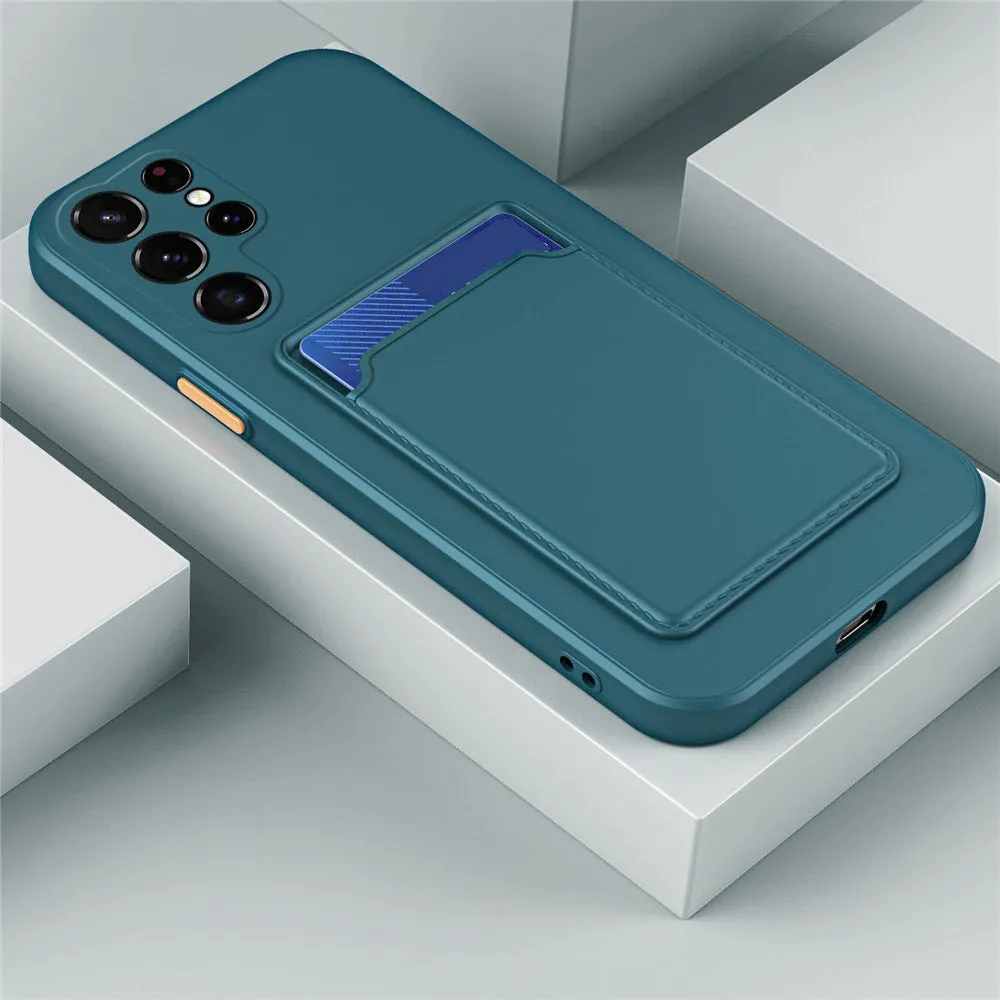 Soft Cover With Card Slots For Samsung Galaxy