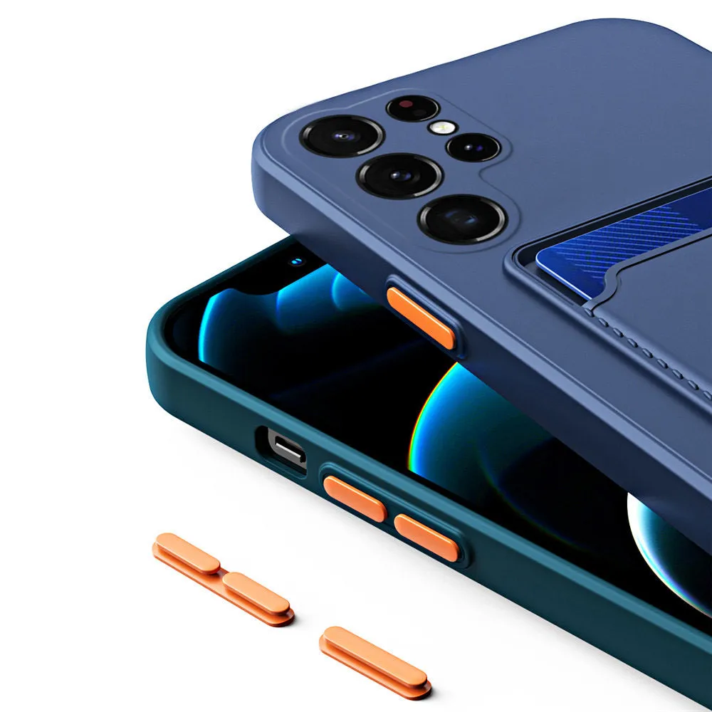 Soft Cover With Card Slots For Samsung Galaxy