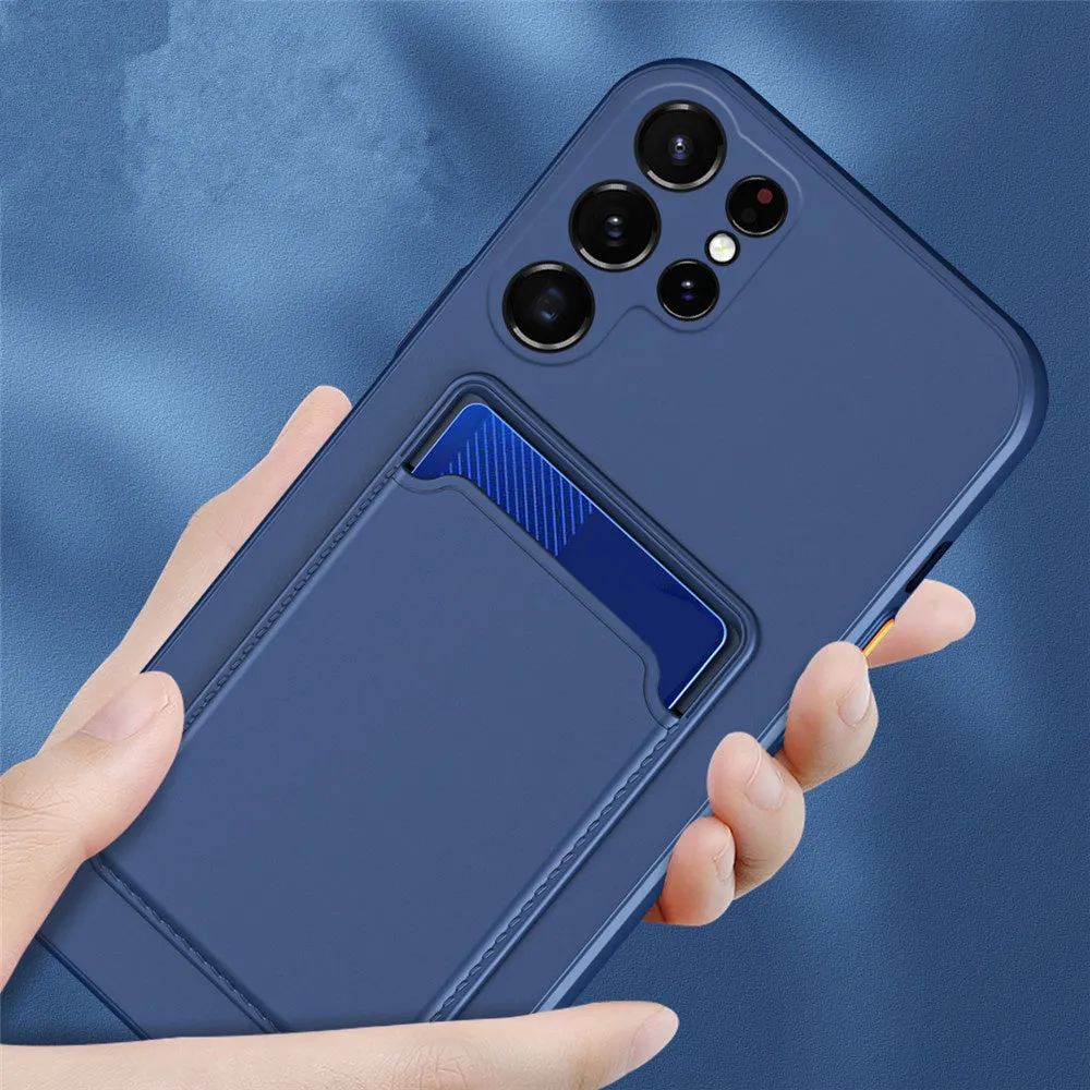 Soft Cover With Card Slots For Samsung Galaxy