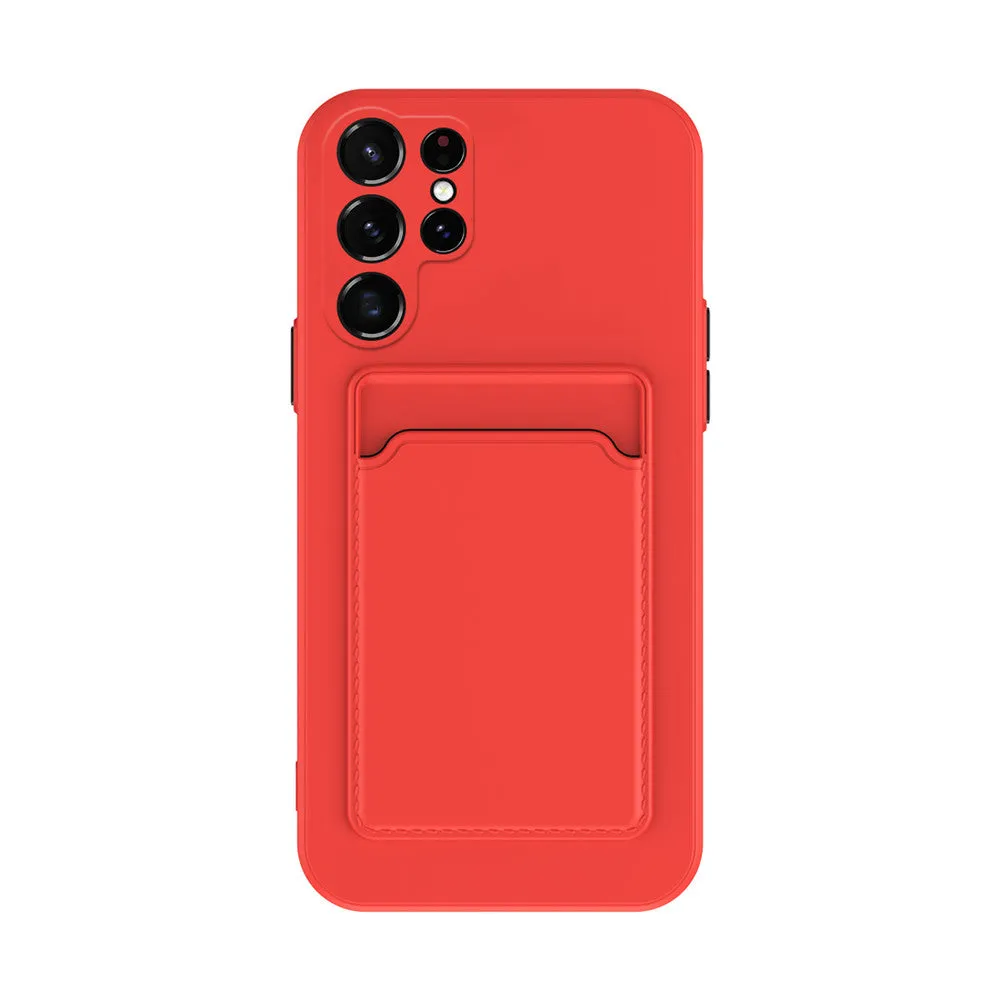 Soft Cover With Card Slots For Samsung Galaxy