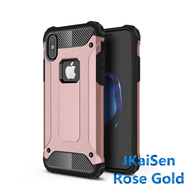 Strong Hybrid Tough Shockproof Armor Phone Back Case for iPhone 5 5S SE 6 6S 7 8 Plus X XS XR MAX Hard Rugged Impact Cover Cases