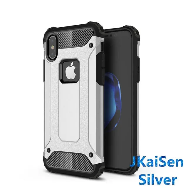 Strong Hybrid Tough Shockproof Armor Phone Back Case for iPhone 5 5S SE 6 6S 7 8 Plus X XS XR MAX Hard Rugged Impact Cover Cases