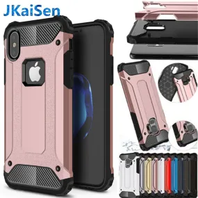 Strong Hybrid Tough Shockproof Armor Phone Back Case for iPhone 5 5S SE 6 6S 7 8 Plus X XS XR MAX Hard Rugged Impact Cover Cases