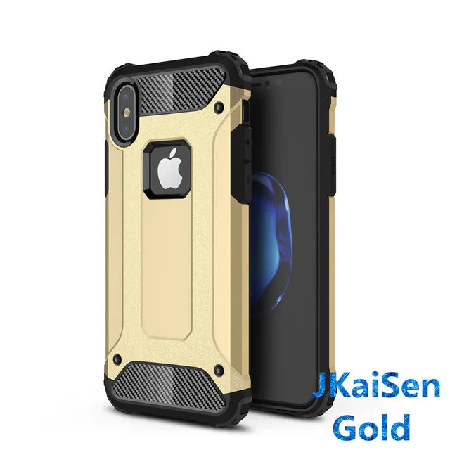 Strong Hybrid Tough Shockproof Armor Phone Back Case for iPhone 5 5S SE 6 6S 7 8 Plus X XS XR MAX Hard Rugged Impact Cover Cases