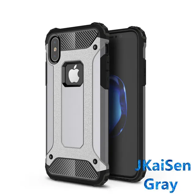 Strong Hybrid Tough Shockproof Armor Phone Back Case for iPhone 5 5S SE 6 6S 7 8 Plus X XS XR MAX Hard Rugged Impact Cover Cases