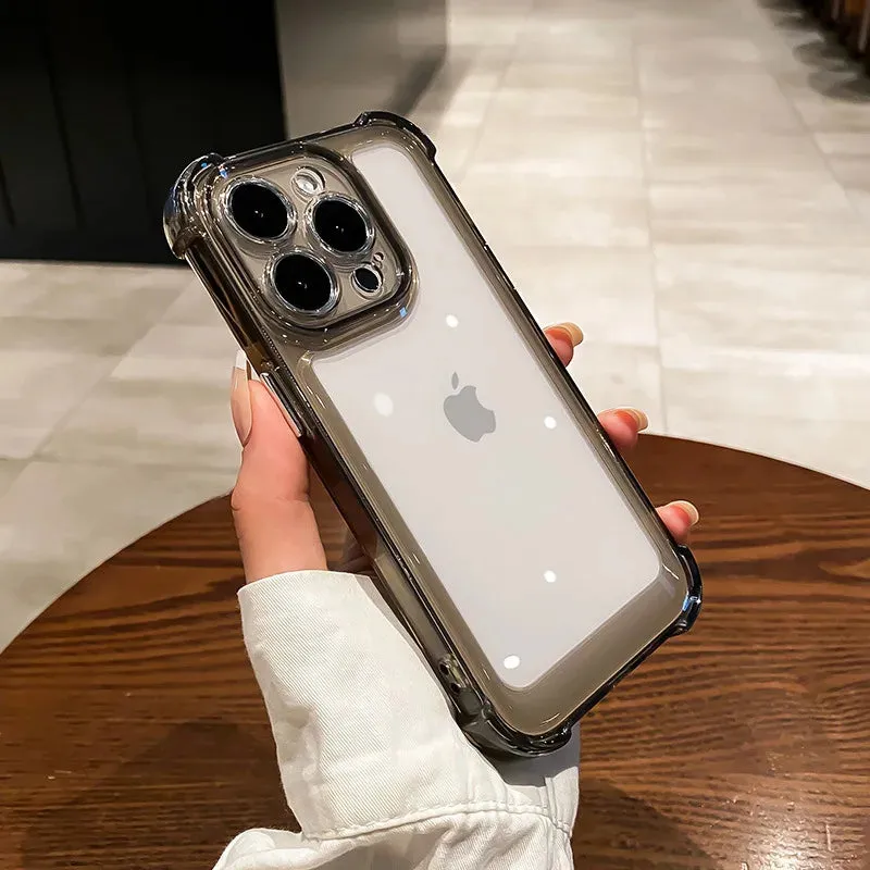 Uakiss Luxury Transparent Silicone Phone Case For iPhone 16 15 14 13 12 11 Pro Max 16E XR X XS 7 8 14 15 Plus SE2 Shockproof Soft Cover