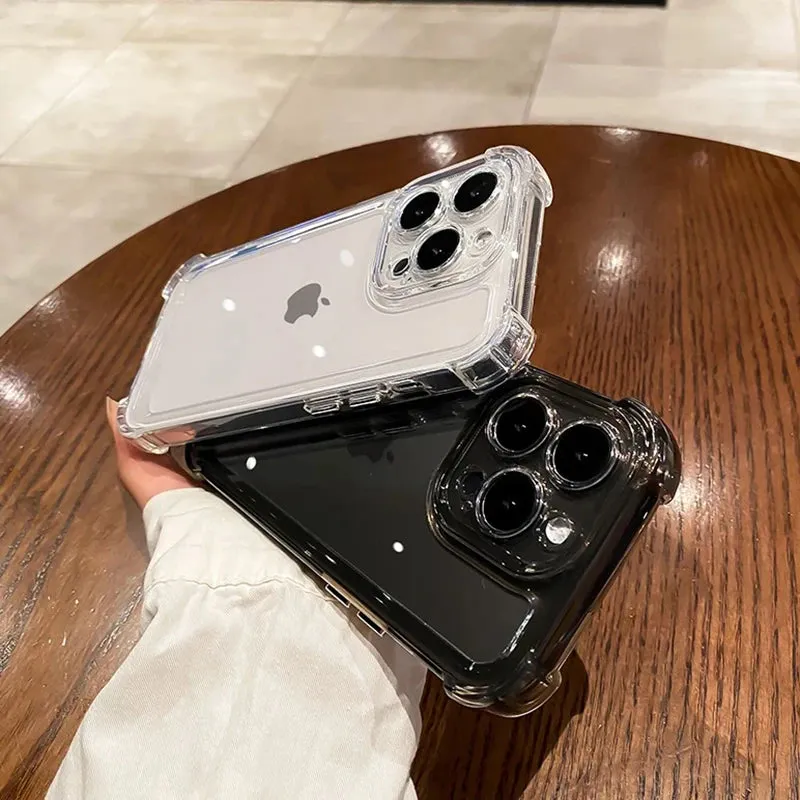 Uakiss Luxury Transparent Silicone Phone Case For iPhone 16 15 14 13 12 11 Pro Max 16E XR X XS 7 8 14 15 Plus SE2 Shockproof Soft Cover