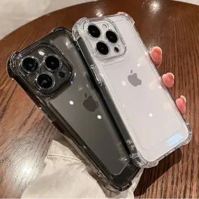 Uakiss Luxury Transparent Silicone Phone Case For iPhone 16 15 14 13 12 11 Pro Max 16E XR X XS 7 8 14 15 Plus SE2 Shockproof Soft Cover