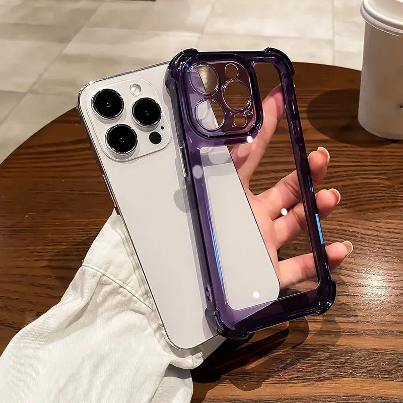 Uakiss Luxury Transparent Silicone Phone Case For iPhone 16 15 14 13 12 11 Pro Max 16E XR X XS 7 8 14 15 Plus SE2 Shockproof Soft Cover