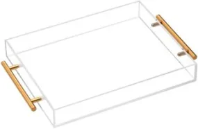 Vikko Acrylic/Gold Serving Tray 14x20x2"H