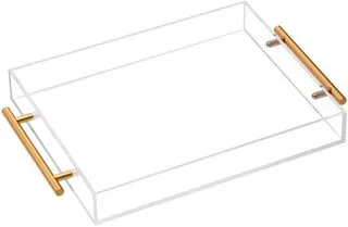 Vikko Acrylic/Gold Serving Tray 14x20x2"H