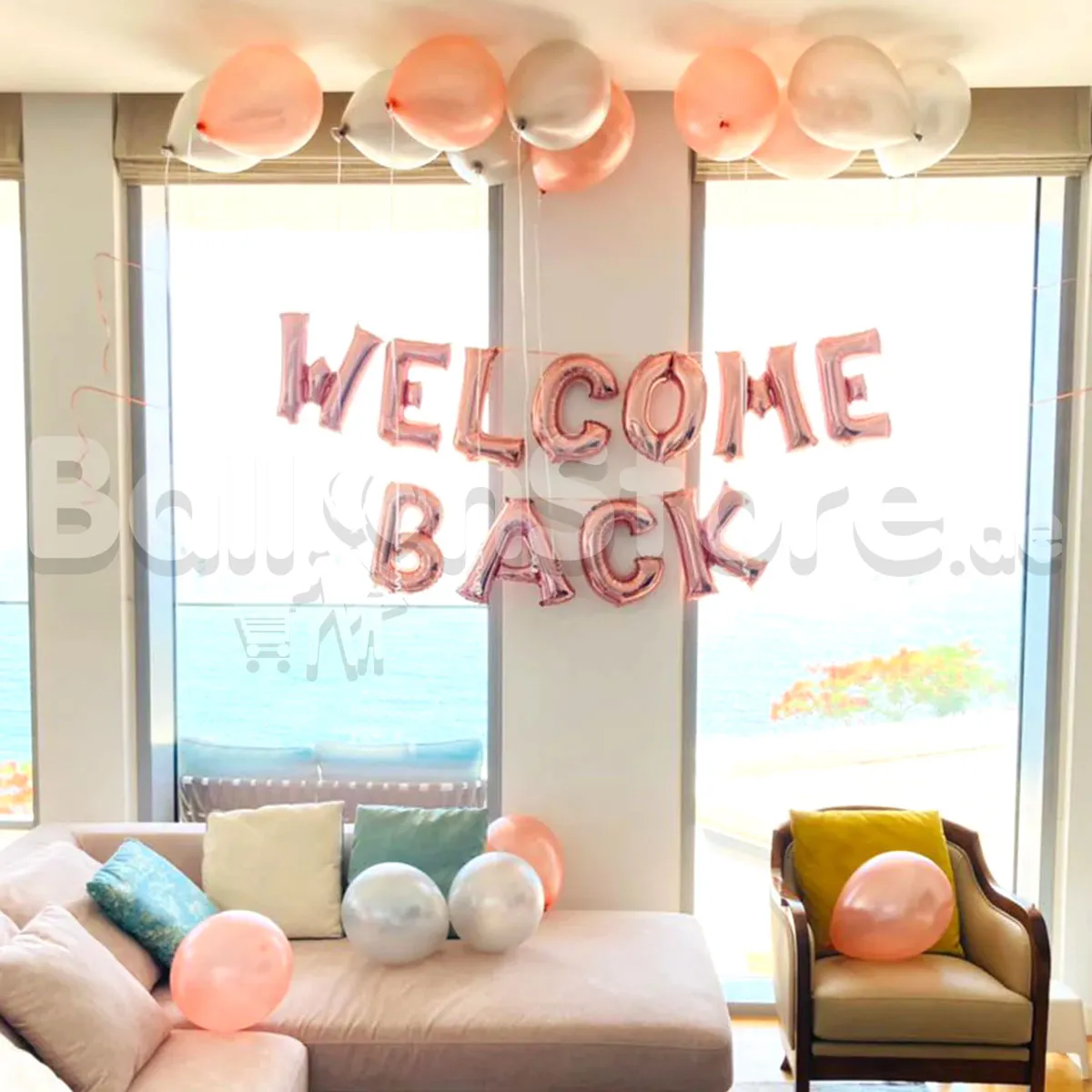 Welcome Back or Home  Small Party Set-up Balloon 15Helium & Banner